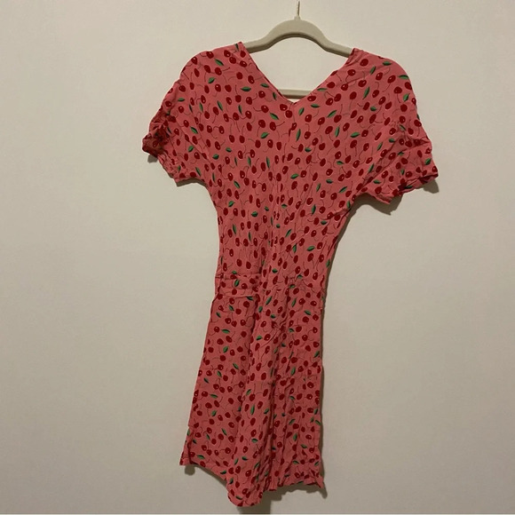 Zara Pink Cherry Mini Dress Small - Picture 7 of 7